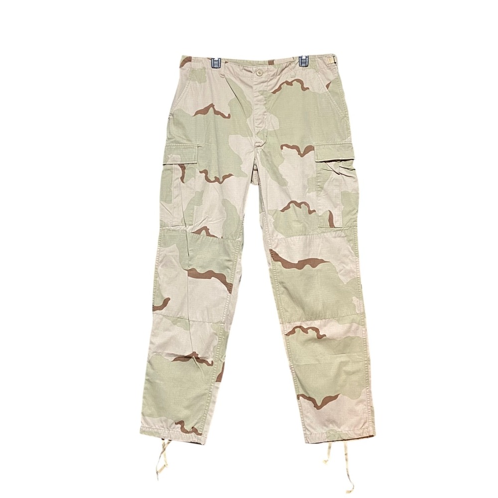 US Military 3 Color‎ Desert Camo BDU Cargo Pants Large Long Ripstop 36x33 90s